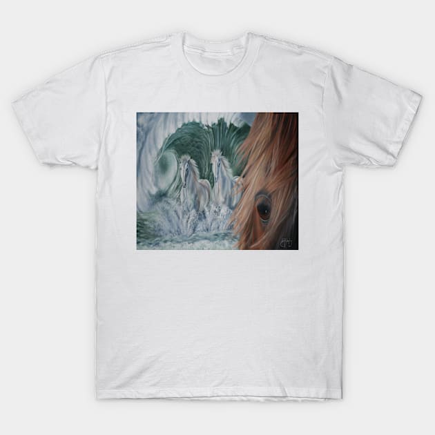 HORSES IN SURF POP Art T-Shirt by BruceALMIGHTY Baker